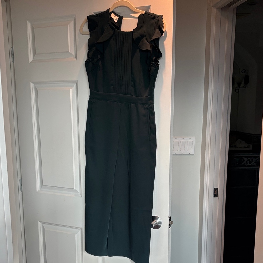 Elegant Forest Green wide leg jumpsuit